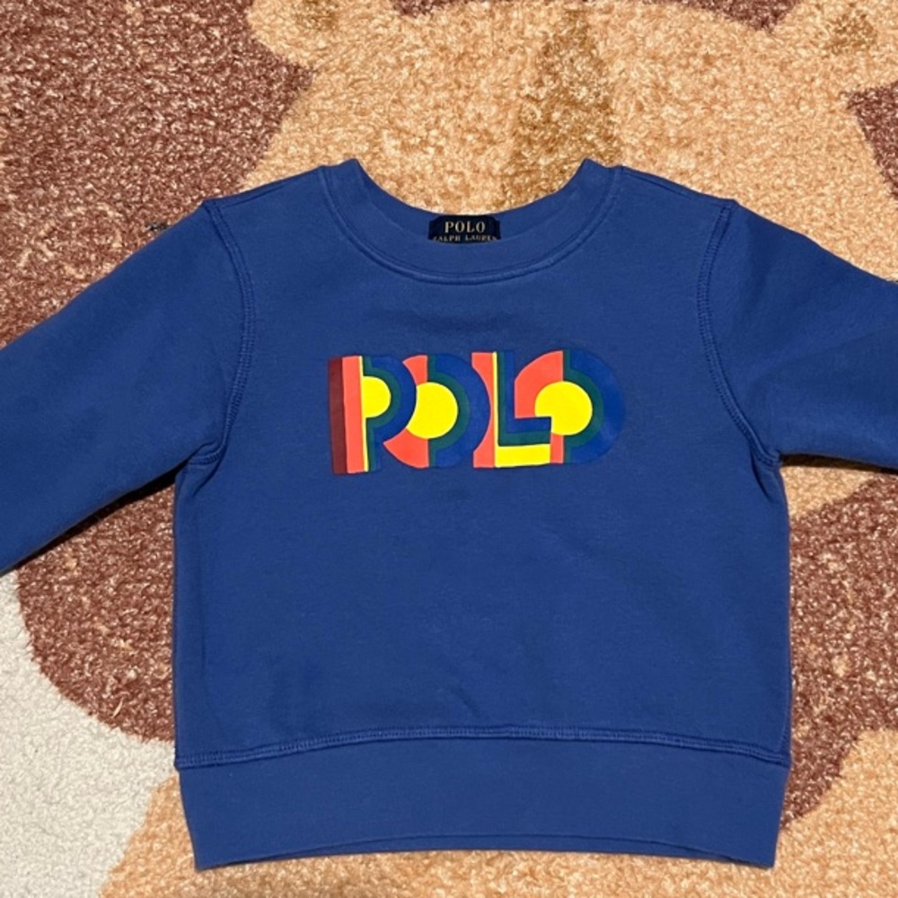 Polo Blue Sweatshirt with Multicolor Logo